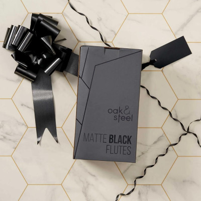 Чаши за пенливо вино Oak&Steel - Matte Black, 4x285мл