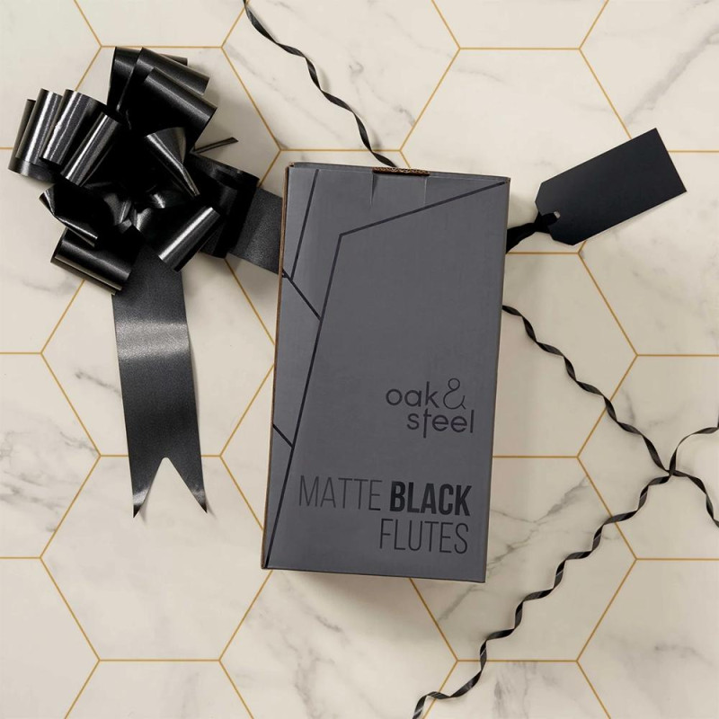 Чаши за пенливо вино Oak&Steel - Matte Black, 4x285мл