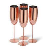 Чаши за вино Oak&Steel - Rose Gold Flutes, 4x285мл розово злато
