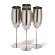 Чаши за вино Oak&Steel - Silver Flutes, 4x285мл сребристи