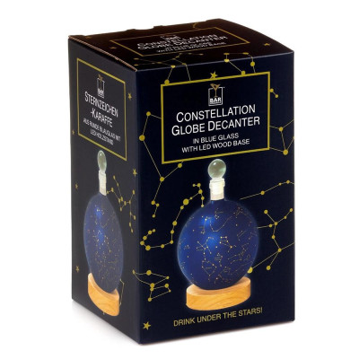 Луксозен стъклен декантер Mikamax Constellation Globe с LED светлина