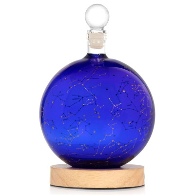 Луксозен стъклен декантер Mikamax Constellation Globe с LED светлина