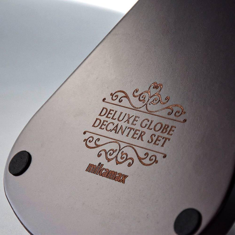 Глобус-декантер Mikamax - Globe Decanter Set Deluxe, с 2x уиски чаши и поставка