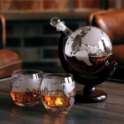 Глобус-декантер Mikamax - Globe Decanter Set, с 2x уиски чаши