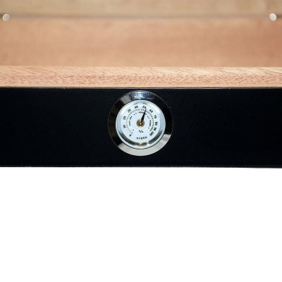 Хумидор (кутия за пури) Zorr, кедров фурнир, влагомер, до 15 пури, черен