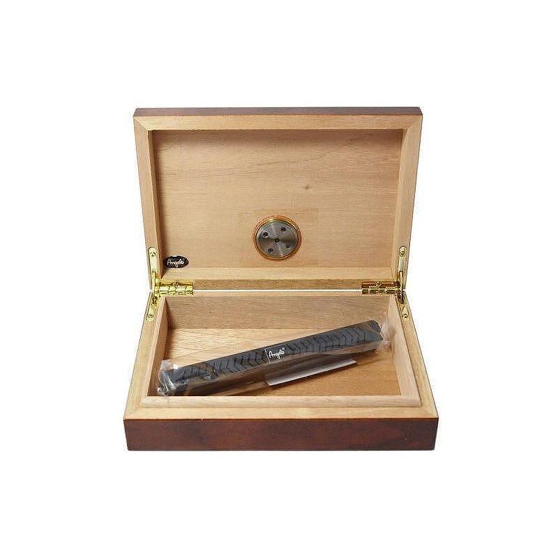 Хумидор Winjet, с овлажнител и хигрометър, до 10 пури, кафяв