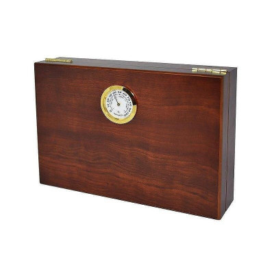 Хумидор Winjet, с овлажнител и хигрометър, до 10 пури, кафяв