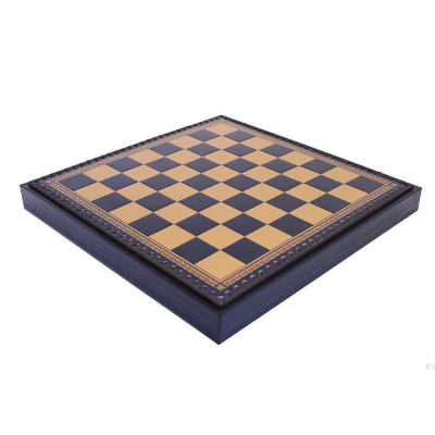 Италиански комплект шах и табла Italfama - Наполеон, кожена кутия, 35 x 35 x 4 см