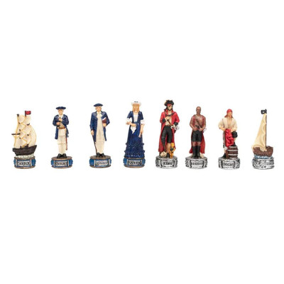 Италиански комплект шах и табла Italfama - The Pirates vs Navy, 35 х 35 см