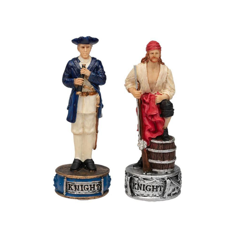 Италиански комплект шах и табла Italfama - The Pirates vs Navy, 35 х 35 см