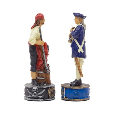 Италиански комплект шах и табла Italfama - The Pirates vs Navy, 35 х 35 см
