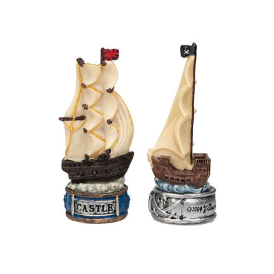 Италиански комплект шах и табла Italfama - The Pirates vs Navy, 35 х 35 см