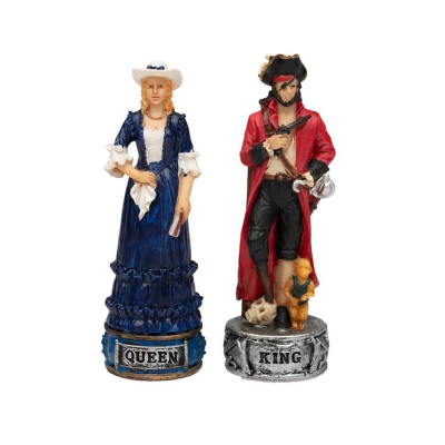 Италиански комплект шах и табла Italfama - The Pirates vs Navy, 35 х 35 см