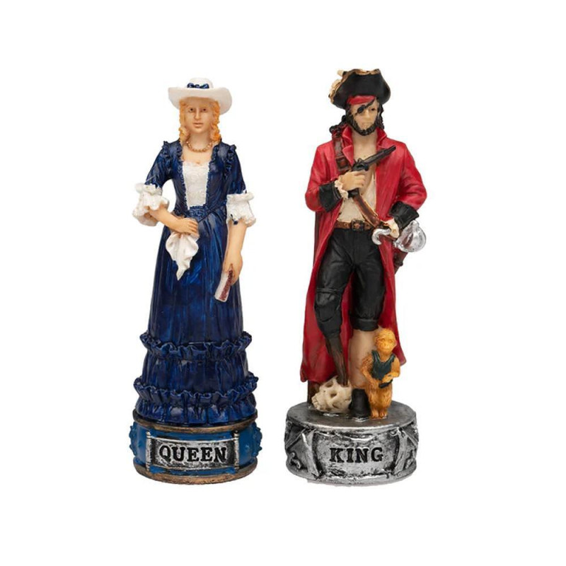 Италиански комплект шах и табла Italfama - The Pirates vs Navy, 35 х 35 см