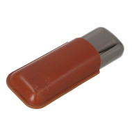 Калъф за 2 пури Angelo, метал/кожа, кафяв