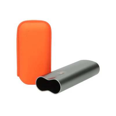 Калъф за 2 пури Angelo, метал/кожа, оранжев