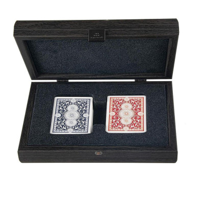 Карти за игра Manopoulos, дървена кутия с кожен croco принт