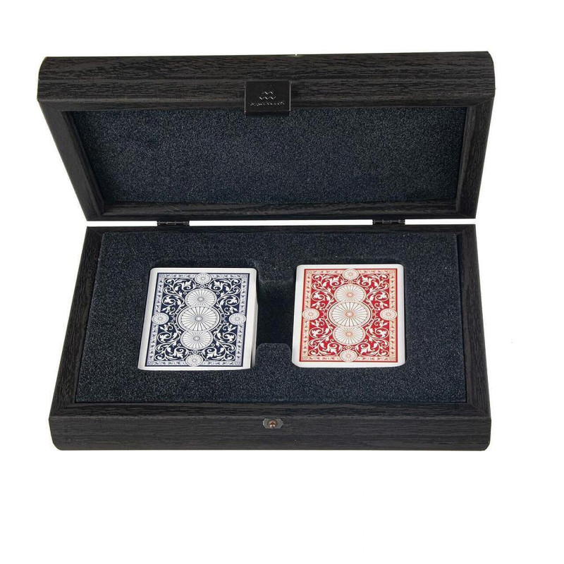 Карти за игра Manopoulos, дървена кутия с кожен croco принт