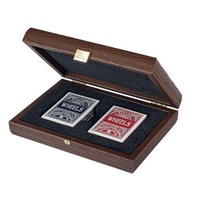 Карти за игра Manopoulos, дървена кутия с кожен принт