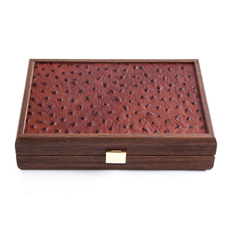 Карти за игра Manopoulos в дървена кутия с кожен принт Brown Ostrich