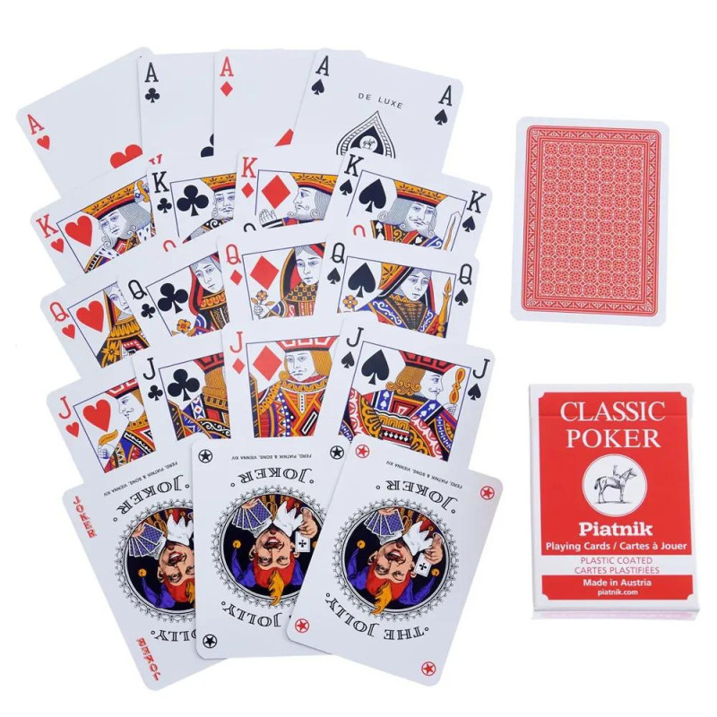 Карти за игра Piatnik - Classic Poker, червен гръб