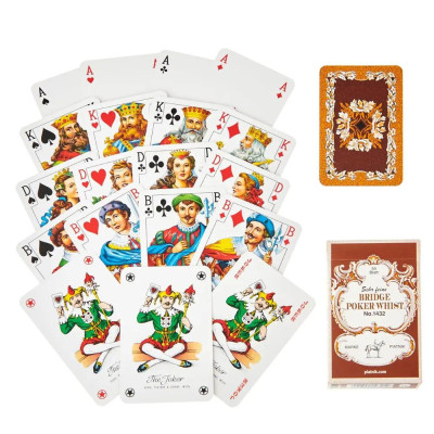 Карти за игра Piatnik, модел Bridge-Poker-Whist, кафяв гръб