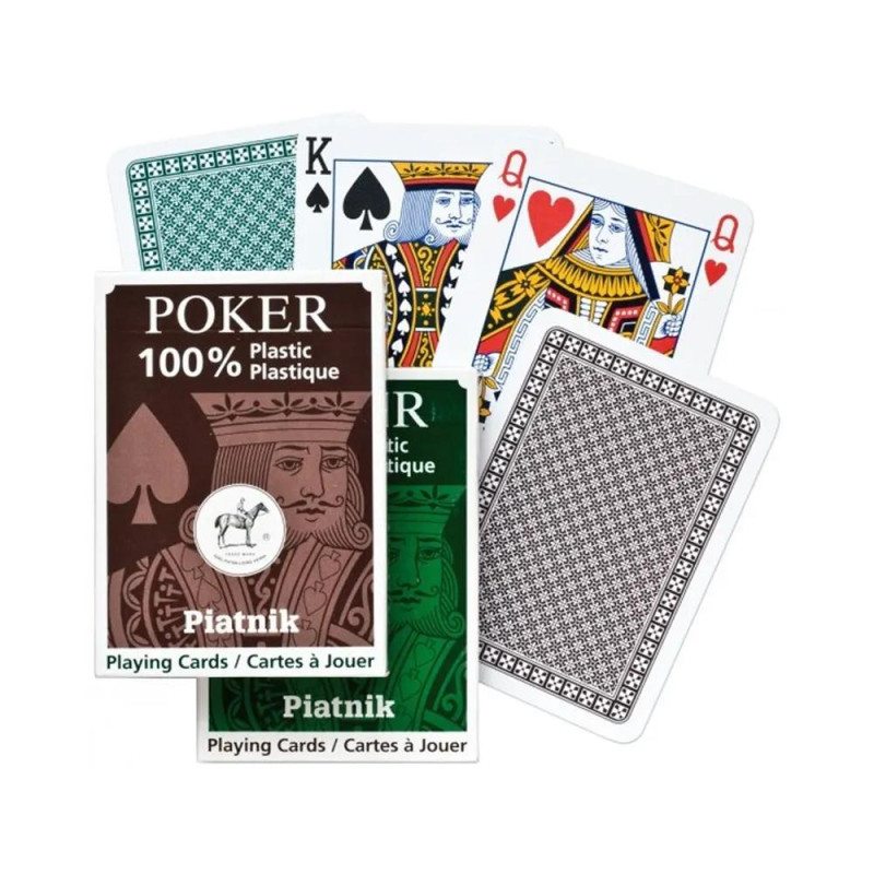 Карти за игра Piatnik - Poker Plastic, кафяв гръб
