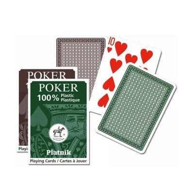 Карти за игра Piatnik - Poker Plastic, зелен гръб