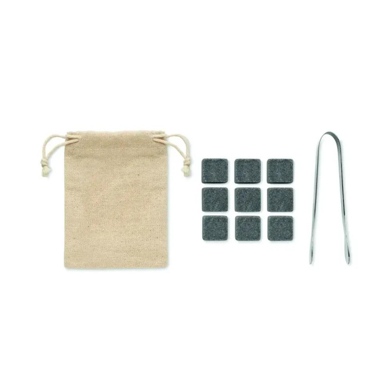 Комплект камъни за напитки Dundalk Stone, в бамбукова кутия, 9 бр.