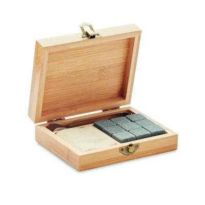 Комплект камъни за напитки Dundalk Stone, в бамбукова кутия, 9 бр.