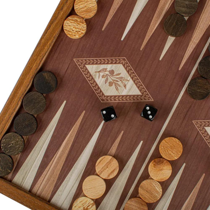 Комплект шах и табла Manopoulos - Classic, 27x27 см