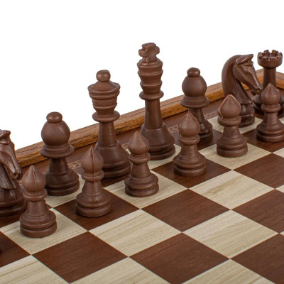 Комплект шах и табла Manopoulos - Classic, 27x27 см