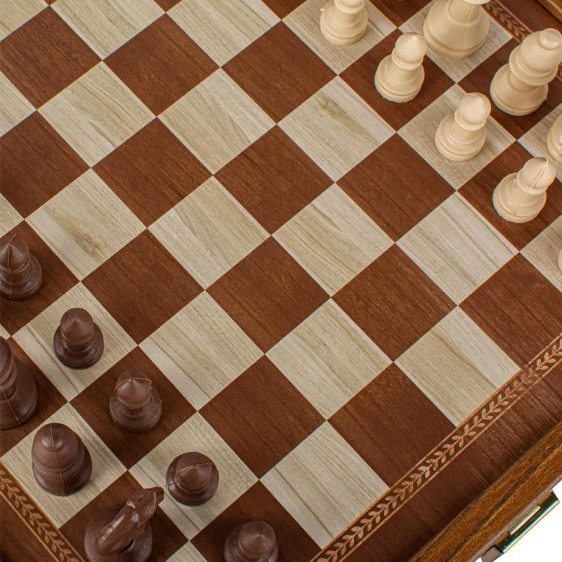 Комплект шах и табла Manopoulos - Classic, 27x27 см