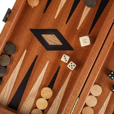 Комплект шах и табла Manopoulos - Mахагон, 34x30 см