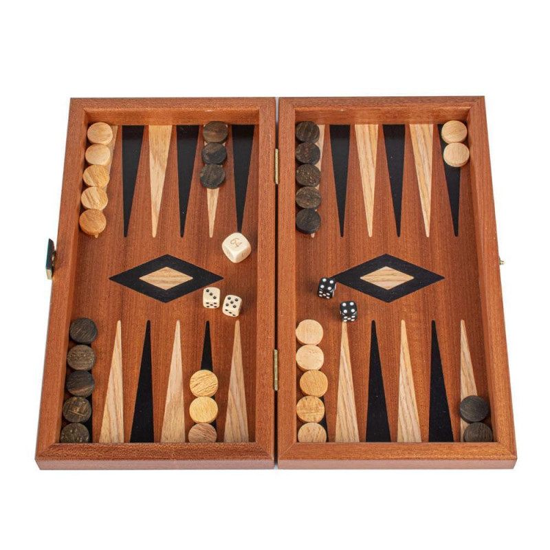 Комплект шах и табла Manopoulos - Mахагон, 34x30 см