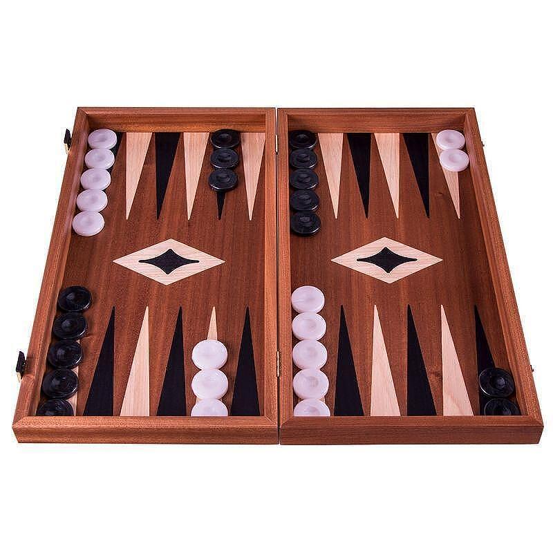 Комплект шах и табла Manopoulos - Махагон, 40x38 см