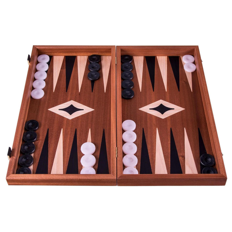 Комплект шах и табла Manopoulos - Махагон, 52x48 см