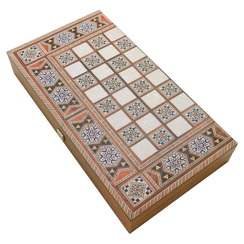 Комплект шах и табла Manopoulos - Ориенталски мотиви, 40x38 см