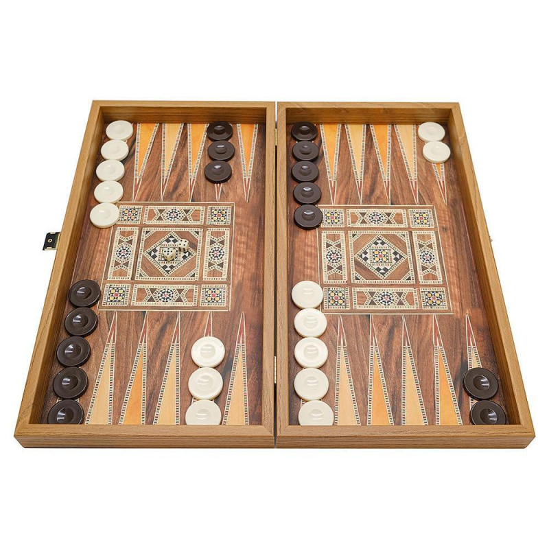 Комплект шах и табла Manopoulos - Ориенталски мотиви, 40x38 см