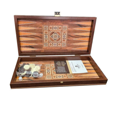 Комплект шах и табла Manopoulos - Ориенталски мотиви, 40x38 см