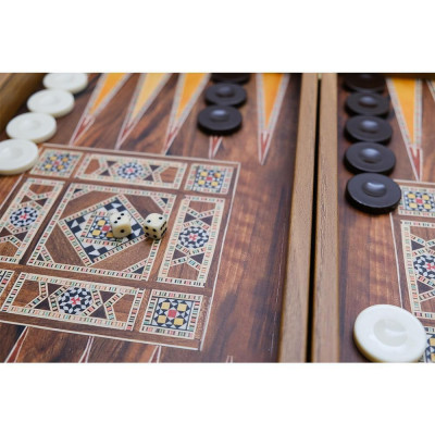 Комплект шах и табла Manopoulos - Ориенталски мотиви, 40x38 см