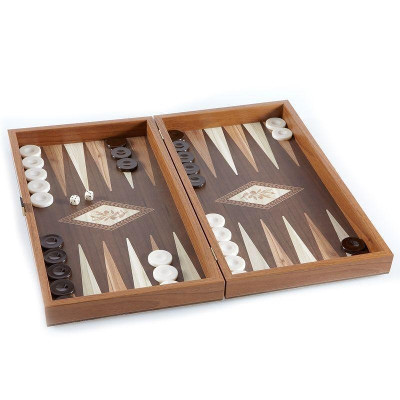 Комплект шах и табла Manopoulos - Венге 30x30 см