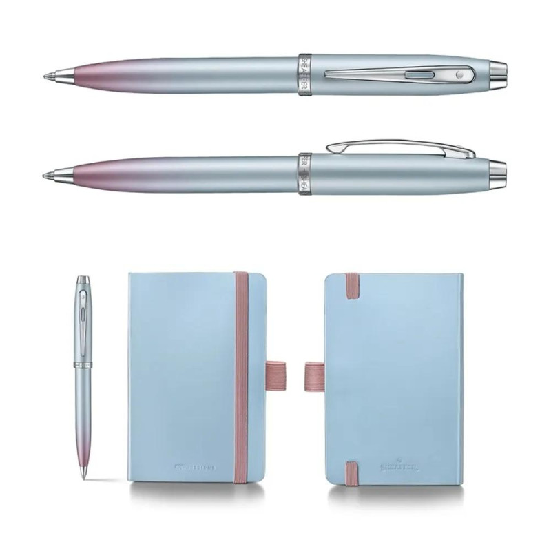Комплект Sheaffer - 100 Expressions, химикалка и тефтер A6