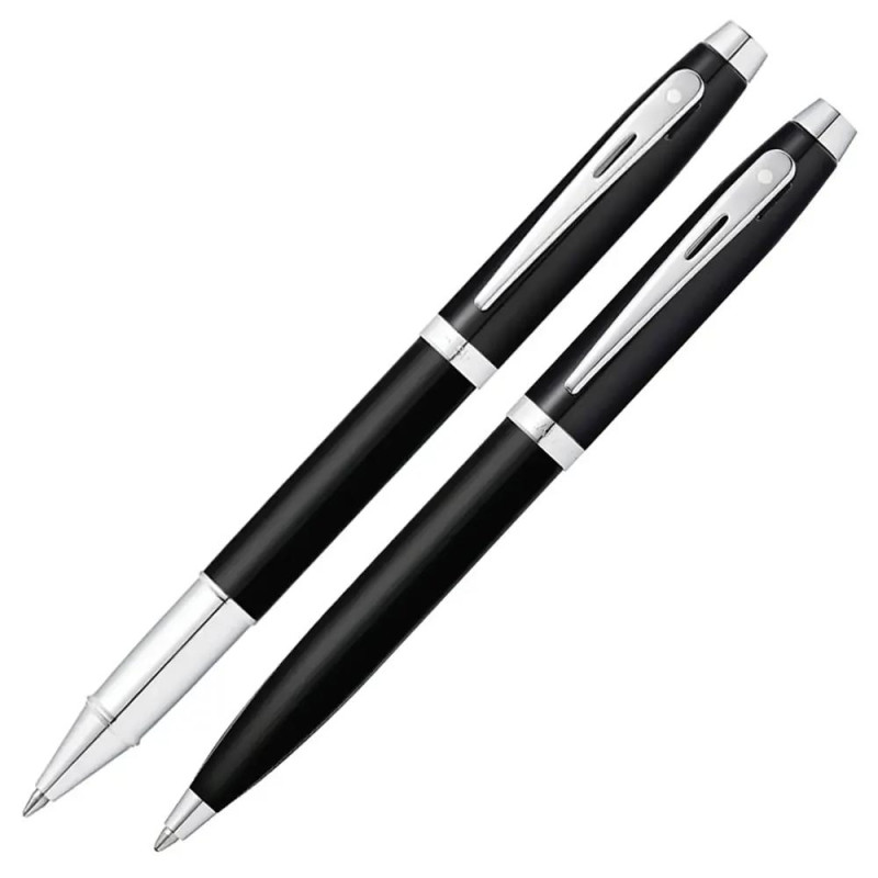 Комплект Sheaffer 100 - Glossy Black, химикалка и ролер