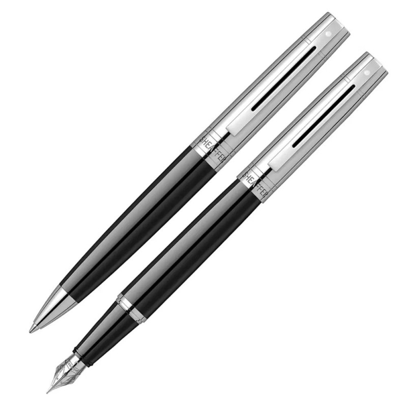 Комплект Sheaffer 300 - Black/Chrome, химикалка и писалка