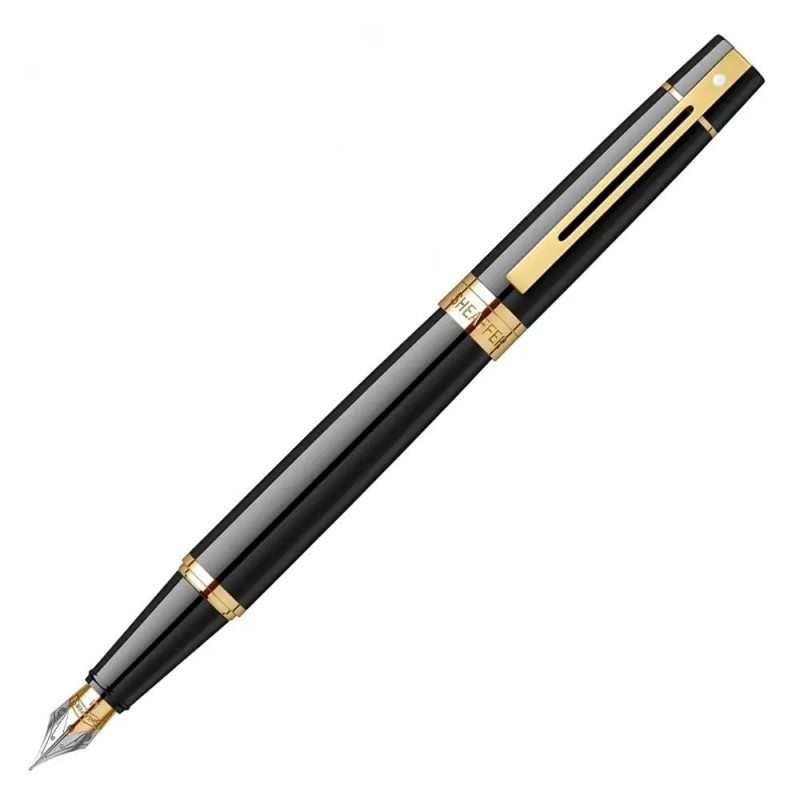 Комплект Sheaffer 300 - Black/Gold, ролер и писалка