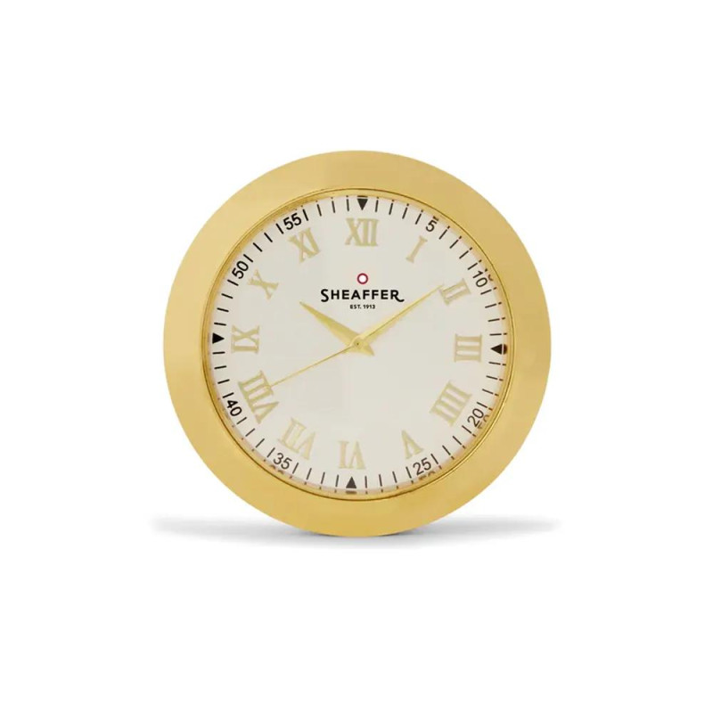 Комплект Sheaffer - химикалка 100 Bright Chrome и настолен часовник