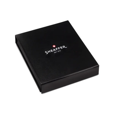 Комплект Sheaffer - химикалка 100 Bright Chrome и настолен часовник