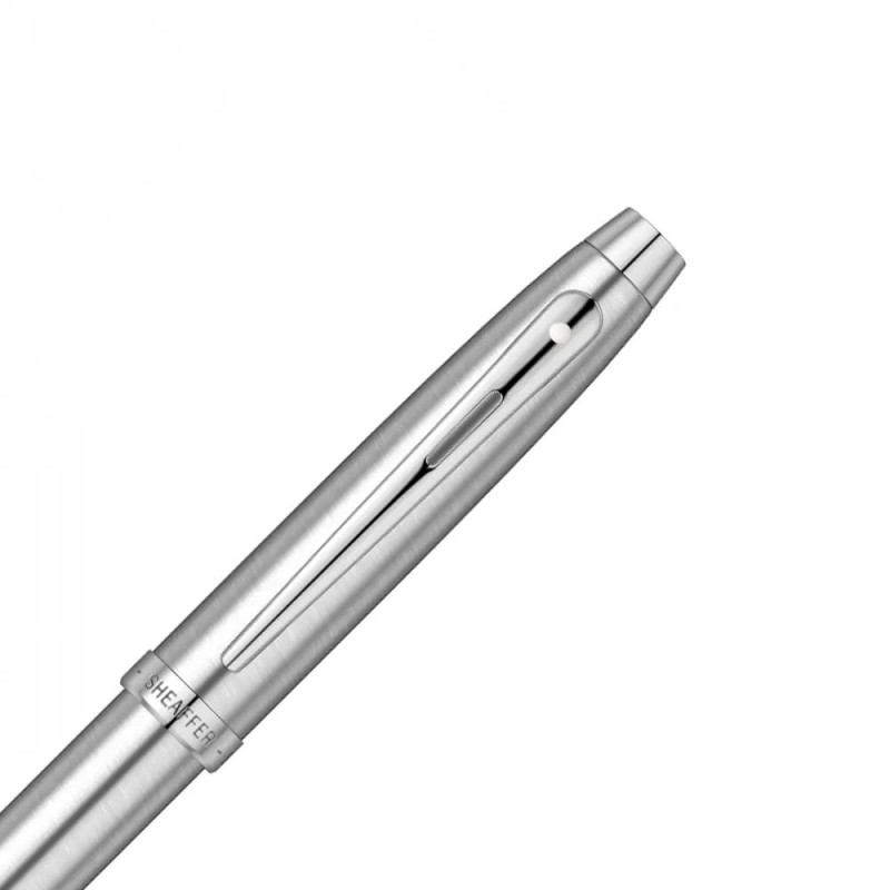 Комплект Sheaffer - химикалка 100 Brushed Chrome и визитник