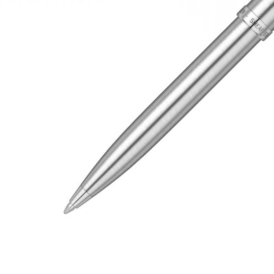 Комплект Sheaffer - химикалка 100 Brushed Chrome и визитник